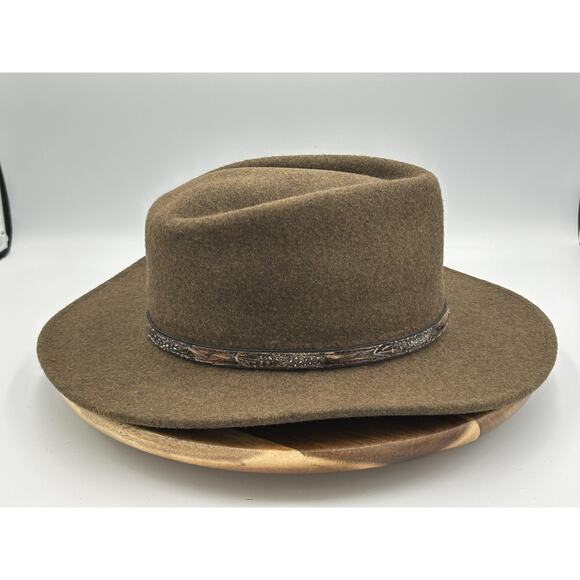 Stetson Hat Cowboy Fitted Mens X-Large Brown Wool Crushable Water Repellent USA - Picture 5 of 16